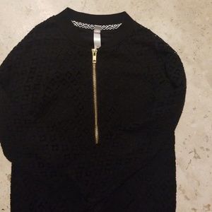 black zipper cardigan